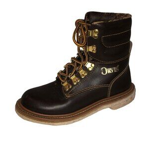 Orvis Mens Size 8 Brown Lace Up Felt Bottom Wading Fly Fishing Ankle Boots